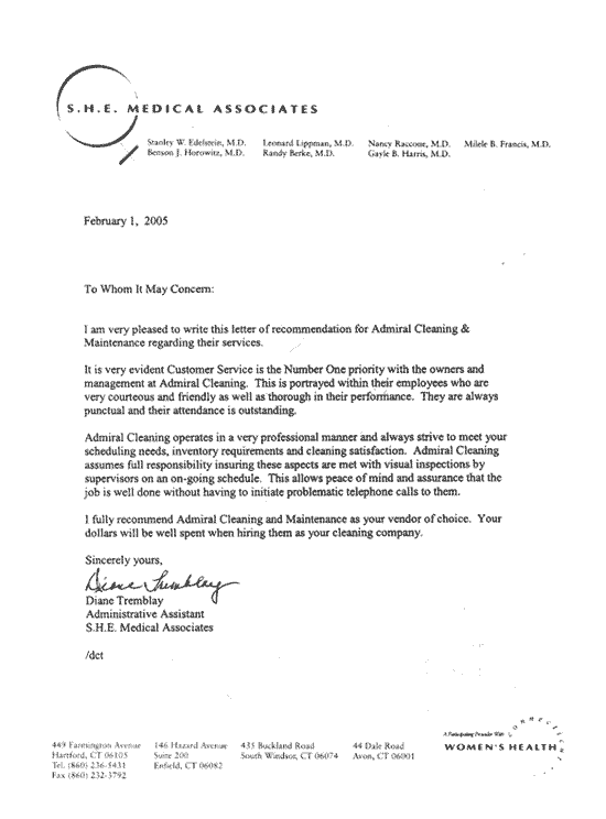 Customer Service is Number One Admiral Cleaning & Maintenance, Inc.